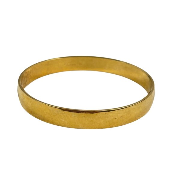 Crown Trifari Elegant Gold Plated Bangle Bracelet - Unisex Classic Design - Picture 1 of 9